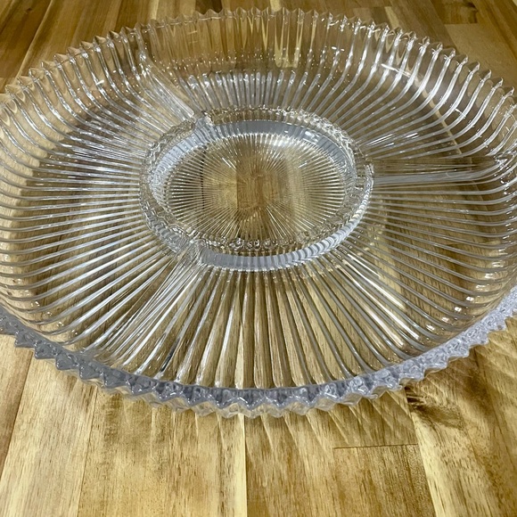 Vintage Mikasa Diamond Fire Round Divided Relish 4 Part Clear Crystal - Picture 5 of 14